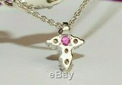 Roberto Coin 18K Gold Diamonds By The Yard Red Ruby Cross Pendant Necklace