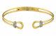 Roberto Coin 18k White Yellow Gold Classic Parisienne Diamond Open Cuff Bracelet