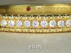 Roberto Coin 18k Gold Florentine Cento Diamond-2.90 tcw Bangle Bracelet-7