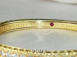 Roberto Coin 18k Gold Florentine Cento Diamond-2.90 tcw Bangle Bracelet-7