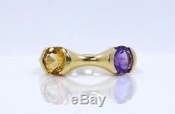 Roberto Coin 18k Solid Yellow Gold Peridot Amethyst Ring 4.5 Grams