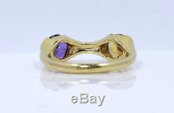 Roberto Coin 18k Solid Yellow Gold Peridot Amethyst Ring 4.5 Grams