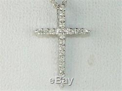 Roberto Coin 18k White Gold Diamond. 11 tcw Cross Pendant Fine Necklace-16-18