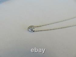 Roberto Coin 18k White Gold Pave Diamond Heart Necklace 19 Adjustable Vs1 F
