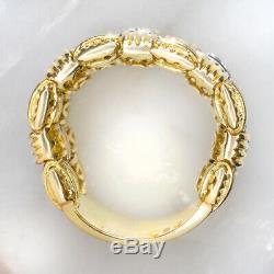 Roberto Coin Appassionata G Vs Diamond Ring 18k Gold Basketweave Wide Band Chain