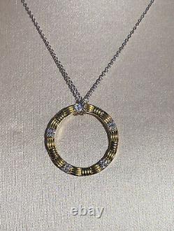 Roberto Coin Diamond 18k Gold Apassionata Circle Necklace 17-18