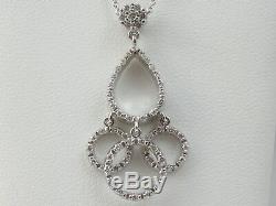 Roberto Coin Diamond Necklace 18K White Gold Fine Jewelry 17.75 Adjustable Fine