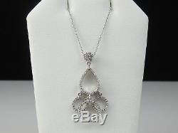 Roberto Coin Diamond Necklace 18K White Gold Fine Jewelry 17.75 Adjustable Fine