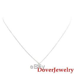 Roberto Coin Diamond Ruby 18K White Gold Small Cross Pendant Chain Necklace NR