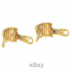 Roberto Coin Elephant Skin Collection Diamond Snap Earrings 18k Yellow Gold Wide