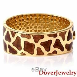 Roberto Coin Enamel 18K Gold Ruby Giraffe Bangle Bracelet 100.5 Grams NR $16800