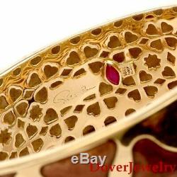 Roberto Coin Enamel 18K Gold Ruby Giraffe Bangle Bracelet 100.5 Grams NR $16800