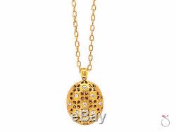 Roberto Coin Granada Diamond and Ruby Locket Pendant with Chain, 18k Yellow Gold