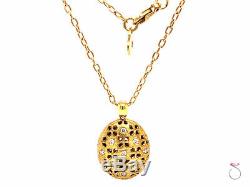 Roberto Coin Granada Diamond and Ruby Locket Pendant with Chain, 18k Yellow Gold