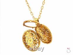 Roberto Coin Granada Diamond and Ruby Locket Pendant with Chain, 18k Yellow Gold