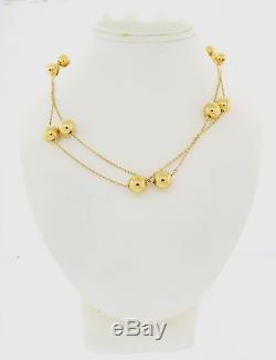 Roberto Coin Pallini 18k Yellow Gold 10mm Ball Bead Chain Link Strand Necklace S