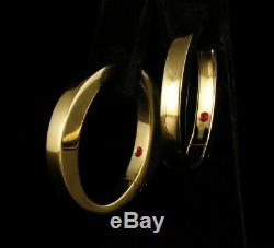Roberto Coin Ruby Signed Solid 18k Yellow Gold Iconic O Thick Hoop Earrings