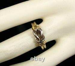 Roberto Coin Signed Vintage Fine Two Tone Solid 18k Gold Love Knot Band Ring