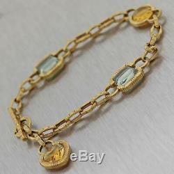 Roberto Coin Solid 18k Yellow Gold Citrine Topaz Charm Bracelet