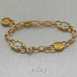 Roberto Coin Solid 18k Yellow Gold Citrine Topaz Charm Bracelet