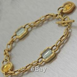 Roberto Coin Solid 18k Yellow Gold Citrine Topaz Charm Bracelet