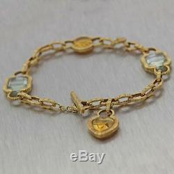 Roberto Coin Solid 18k Yellow Gold Citrine Topaz Charm Bracelet