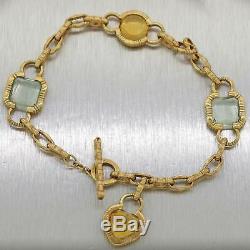 Roberto Coin Solid 18k Yellow Gold Citrine Topaz Charm Bracelet