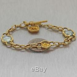 Roberto Coin Solid 18k Yellow Gold Citrine Topaz Charm Bracelet