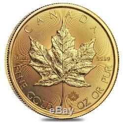 Roll of 10 2020 1 oz Canadian Gold Maple Leaf $50 Coin. 9999 Fine BU Lot, Tube