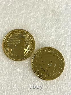 Roll of 10 Gold 2024 Royal Mint Britannia King Charles 1oz. 9999 fine £100 Coins
