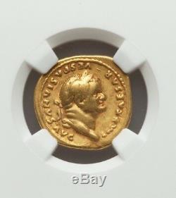 Roman Empire VESPASIAN Gold Aureus NGC Choice Fine 5/4 ancient coin