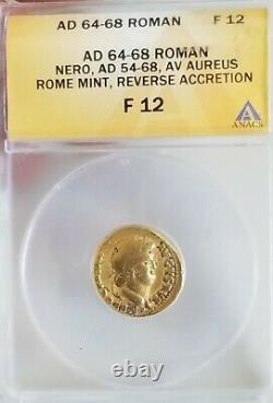 Roman NERO Gold Aureus ANACS Fine Ancient Coin