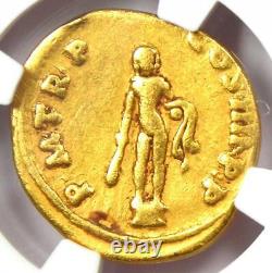 Roman Trajan AV Aureus Gold Coin 98-117 AD Certified NGC Fine 5/5 Strike