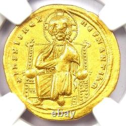 Romanus III AV Gold Nomisma Jesus Christ Coin 1028 AD NGC Choice XF (EF)