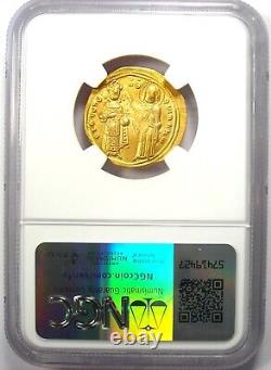 Romanus III AV Gold Nomisma Jesus Christ Coin 1028 AD NGC Choice XF (EF)