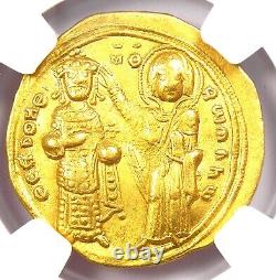 Romanus III AV Gold Nomisma Jesus Christ Coin 1028 AD NGC Choice XF (EF)