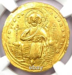 Romanus III AV Gold Nomisma Jesus Christ Coin 1028 AD NGC Choice XF (EF)