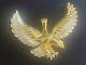 Round Cut Lab-created Diamond Eagle Charm Pendant 925 Sterling 14k Gold Plated