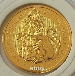 Royal Tudor Beast Lion Of England 2022 1 Oz 999.9 Pure Fine 24k Solid Gold Coin
