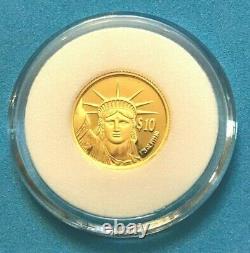 STATUE of LIBERTY Solid GOLD 1/25 oz Coin 1997 Proof 24kt 9999 fine from Niue