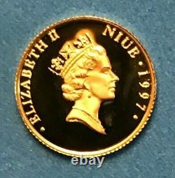 STATUE of LIBERTY Solid GOLD 1/25 oz Coin 1997 Proof 24kt 9999 fine from Niue