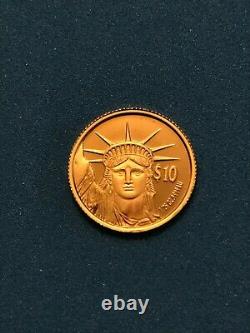 STATUE of LIBERTY Solid GOLD 1/25 oz Coin 1997 Proof 24kt 9999 fine from Niue