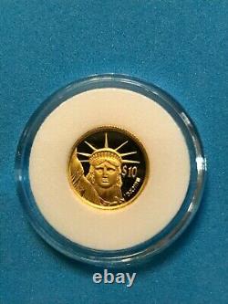 STATUE of LIBERTY Solid GOLD 1/25 oz Coin 1997 Proof 24kt 9999 fine from Niue