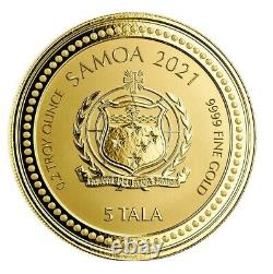 Samoa Alpha & Omega Bible Scripture Jesus 1/5 Oz. 9999 Fine Gold $5 Coin Coa 329