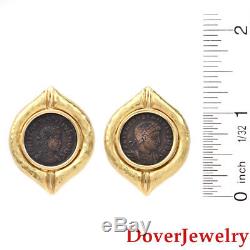 Seidengang Italian 18K Yellow Gold Coin Clip Back Earrings 21.2 Grams NR