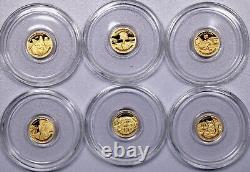 Set Of 12 2018 Proof African Pride 0.5g. 999 Fine Gold Coins OGP