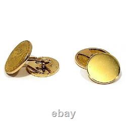 Solid 14k Yellow Gold & 1912 $2.50 Indian Head Gold Coin Link Type Cufflinks