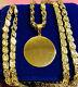 Solid 18k Fine 750 Saudi Real Gold Men Women's Coin Necklace 24 Long 5mm 21.4g