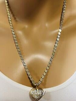 Solid 18K Fine 750 Saudi Real Gold Men Women's Heart Necklace 24 Long 5mm 19.7g