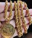 Solid 21k Gold Coin Set Necklace Fine Real Gold 875 With 27 Long 4.5mm 20.6g